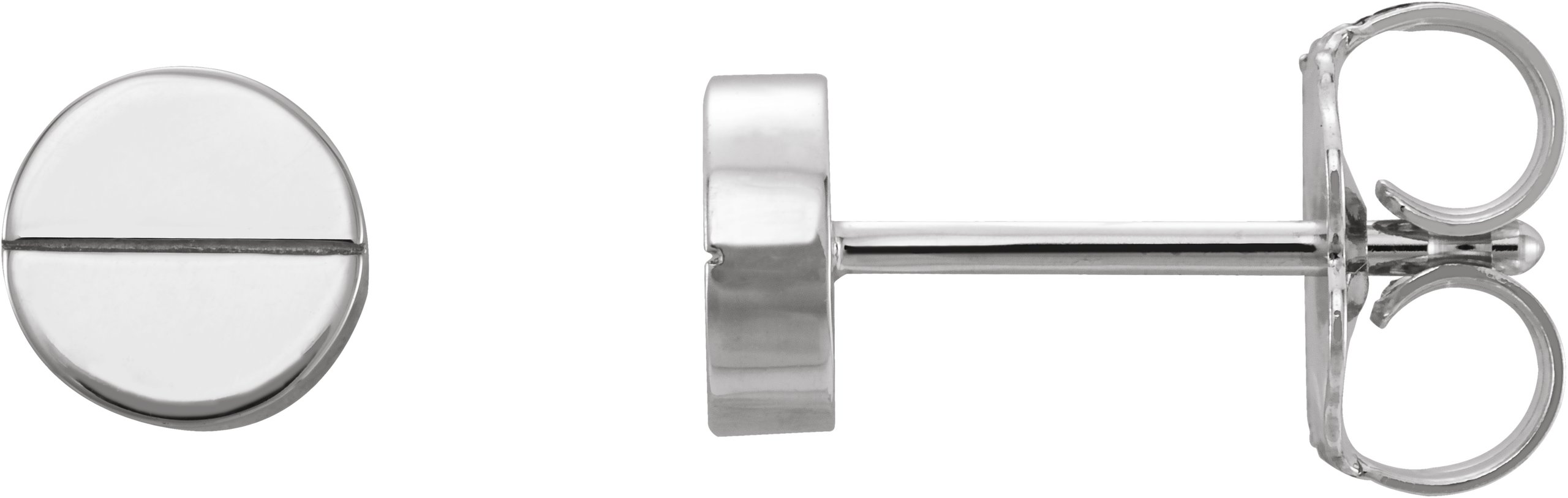 14K White 4.9 mm Geometric Friction Closure Earrings