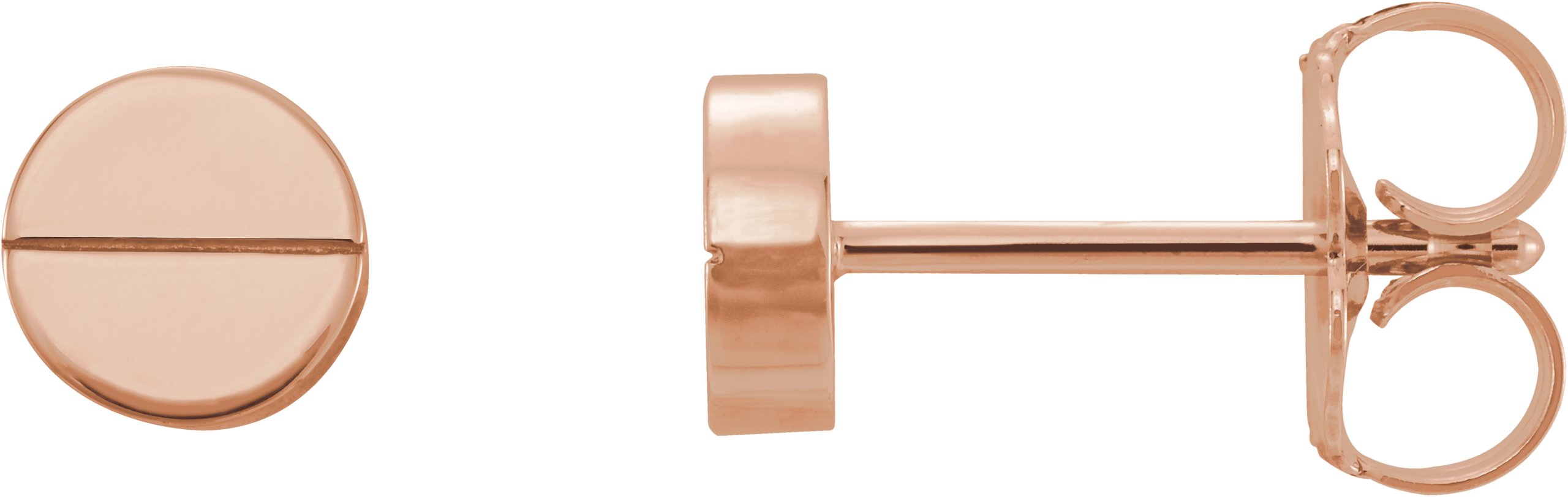 14K Rose 4.9 mm Geometric Friction Closure Earrings