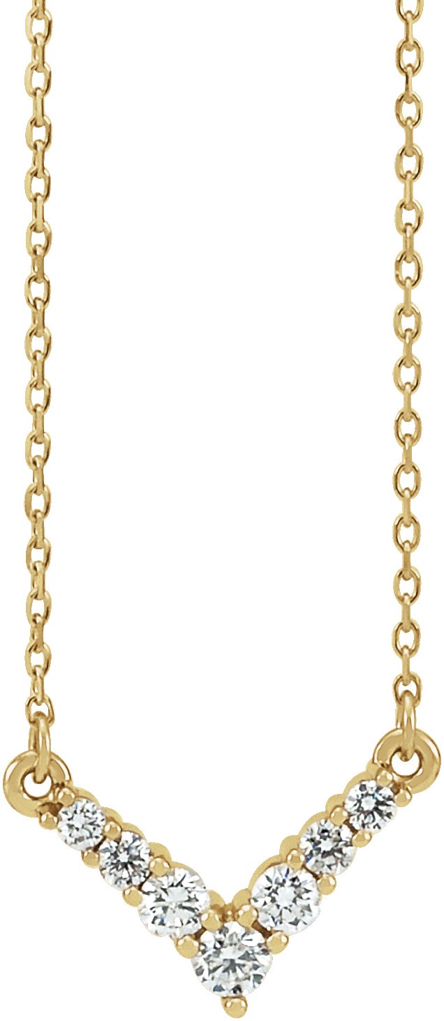 14K Yellow 1/3 CTW Diamond V 16-18 Necklace