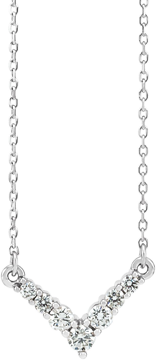 14K White 1/3 CTW Diamond V 16-18 Necklace