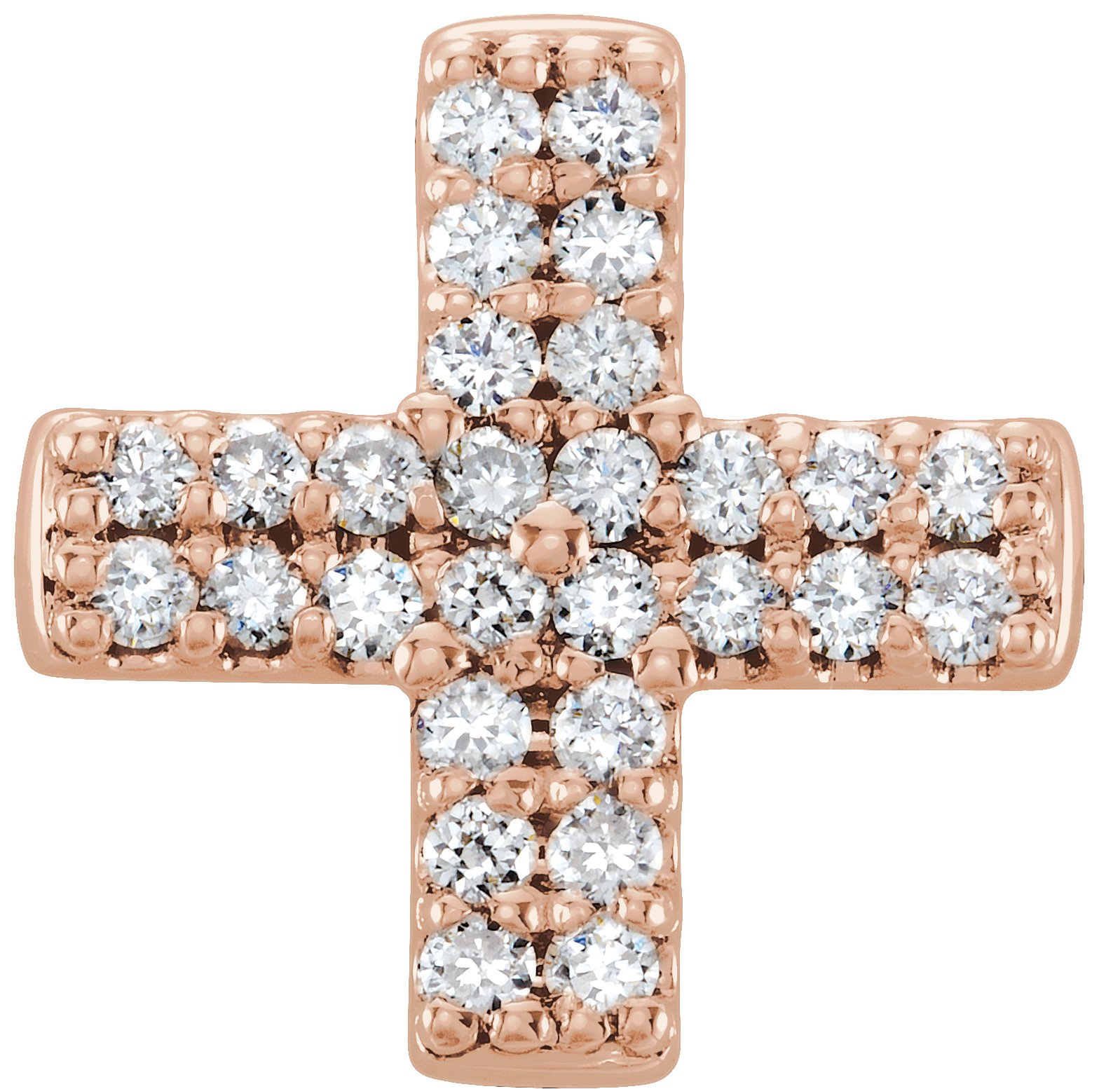 14K Rose .07 CTW Diamond Cross Pendant Ref. 12938253