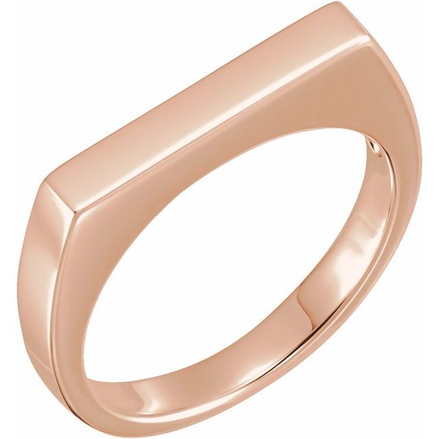 18K Rose 3 mm Engravable Stackable Ring