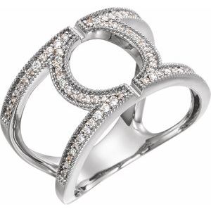 14K White 1/4 CTW Natural Diamond Geometric Ring