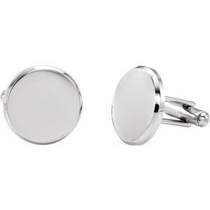 Stainless Steel 18.5 mm Engravable Round Cuff Links | Stuller