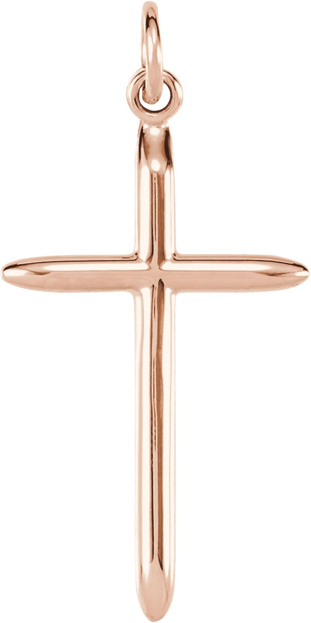 14K Rose 25.7x14 mm Cross Pendant