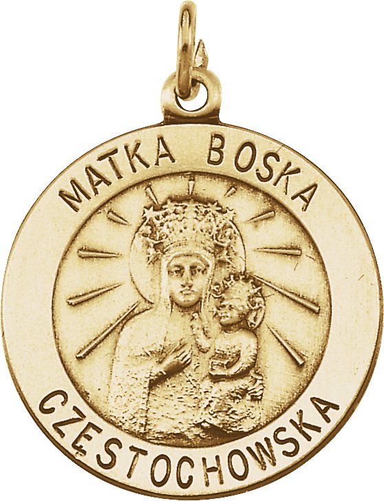 Round Matka Boska Medal 15mm Ref 125658