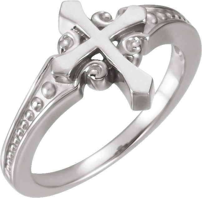 Sterling Silver 13 mm Cross Ring