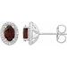 Sterling Silver Natural Mozambique Garnet & .025 CTW Natural Diamond Earrings