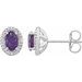 Sterling Silver Natural Amethyst & .025 CTW Natural Diamond Earrings