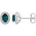 Sterling Silver Lab-Grown Alexandrite & .025 CTW Natural Diamond Earrings