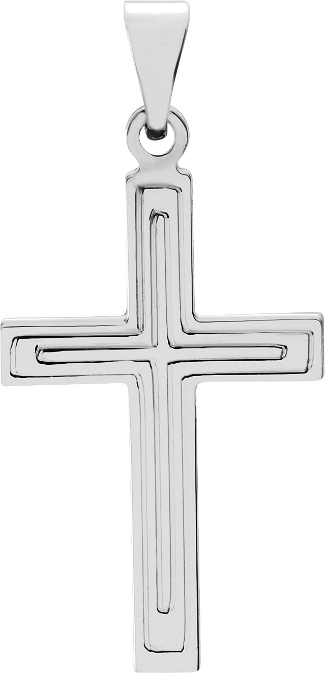 Sterling Silver 28x18 mm Cross Pendant
