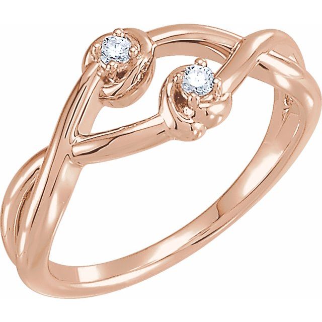 14K Rose .06 CTW Natural Diamond Double Knot Ring