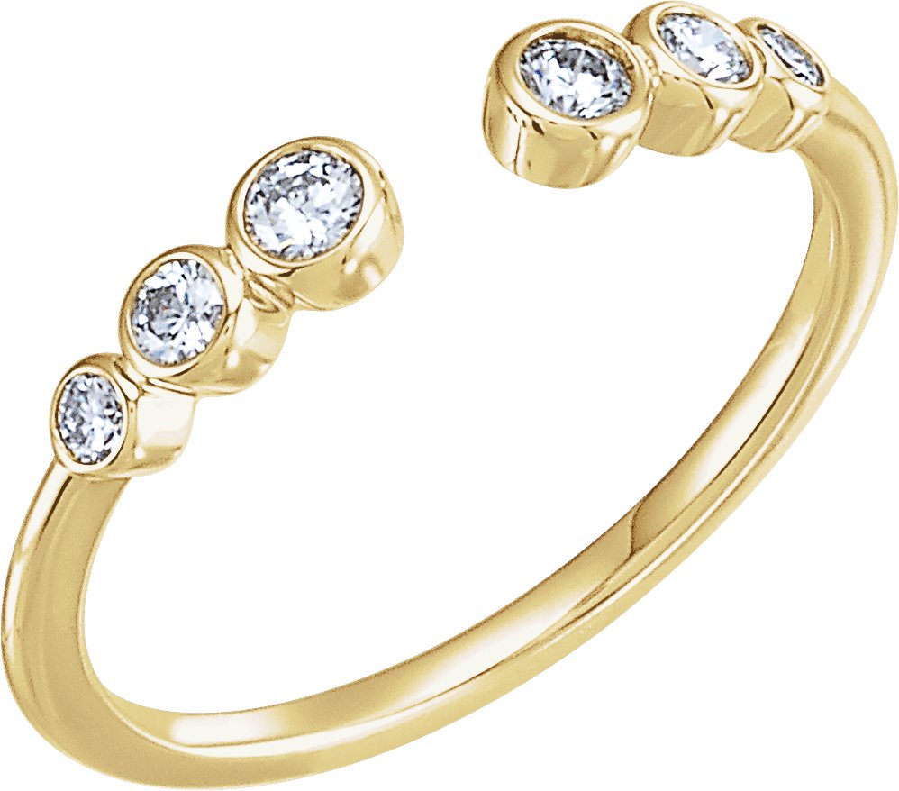 14K Yellow 1/4 CTW Diamond Negative Space Ring