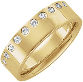 14K Yellow 1/4 CTW Natural Diamond Anniversary Band