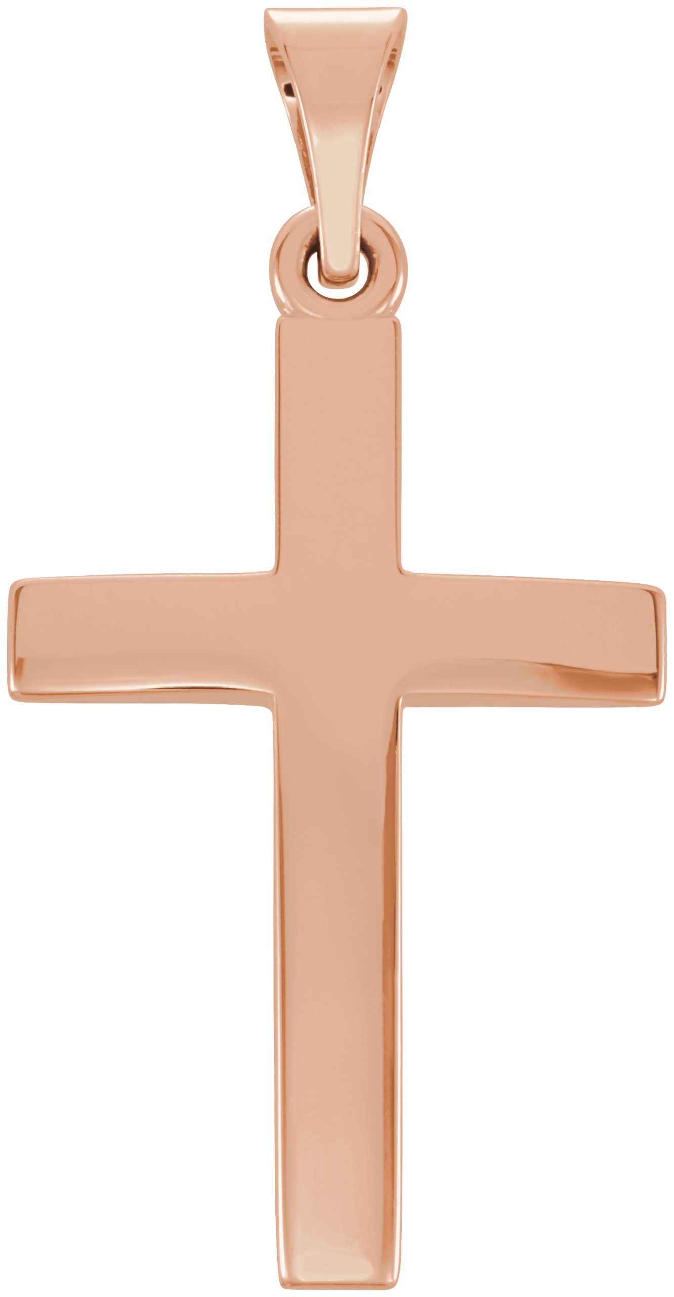 14K Rose 15.2x7.3 mm Cross Pendant