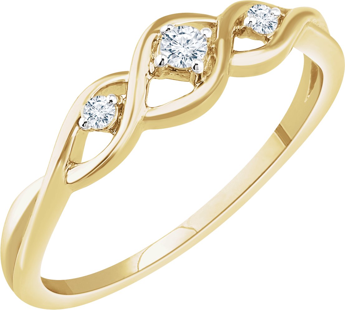 14K Yellow .08 CTW Diamond Freeform Ring