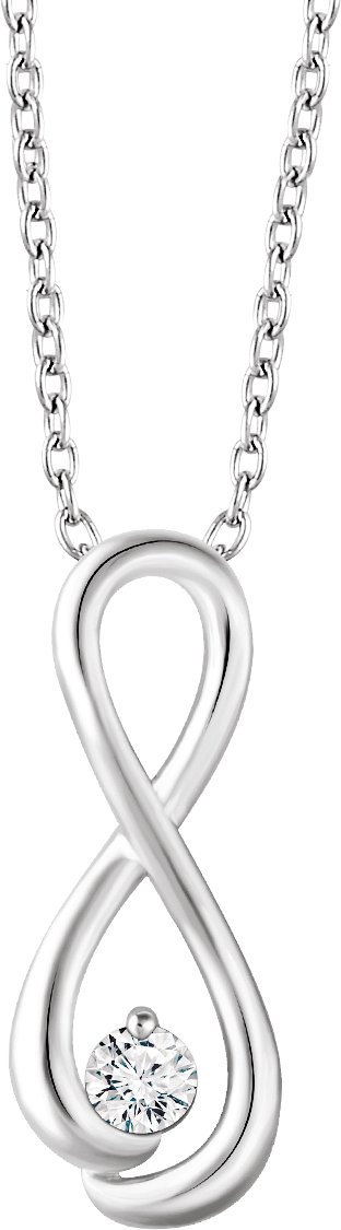 14K White 1/6 CTW Diamond Infinity-Inspired 16-18