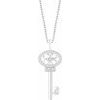 Sterling Silver .03 CTW Diamond Key 16 18 inch Necklace Ref. 13112961