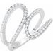 14K White 1/3 CTW Natural Diamond Freeform Ring 