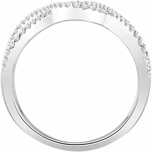 14K White 1/3 CTW Diamond Freeform Ring 