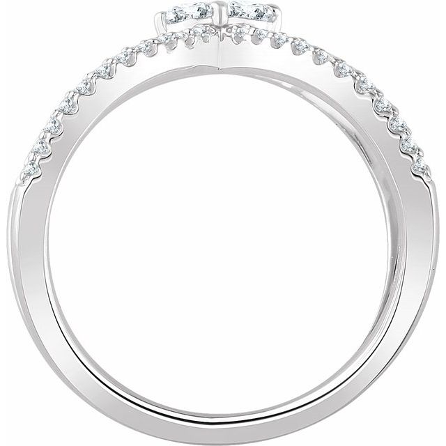 14K White 3/8 CTW Diamond Negative Space Ring 