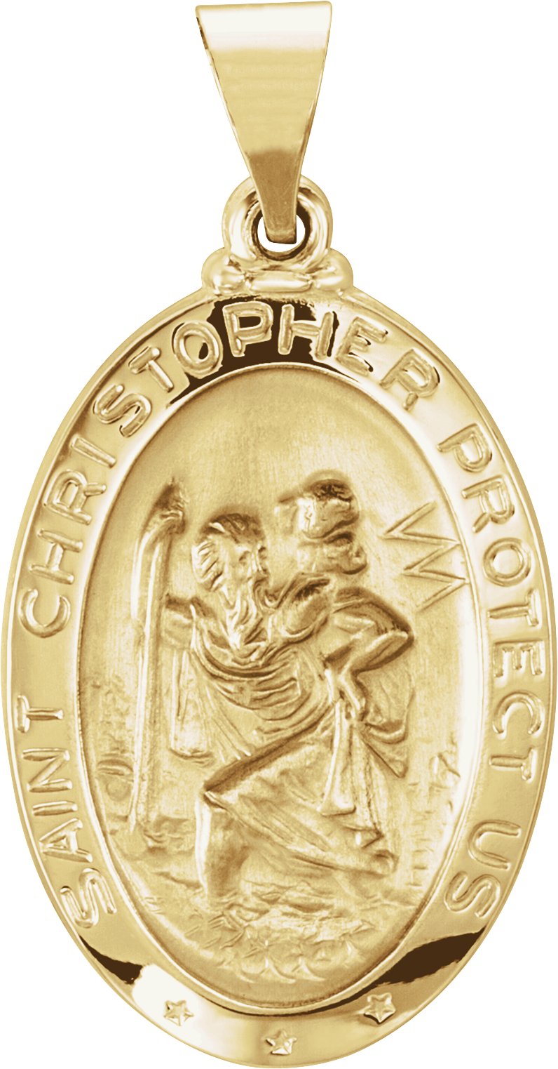 Hollow Oval St. Christopher Medal 23.5 x 16mm Ref 263782