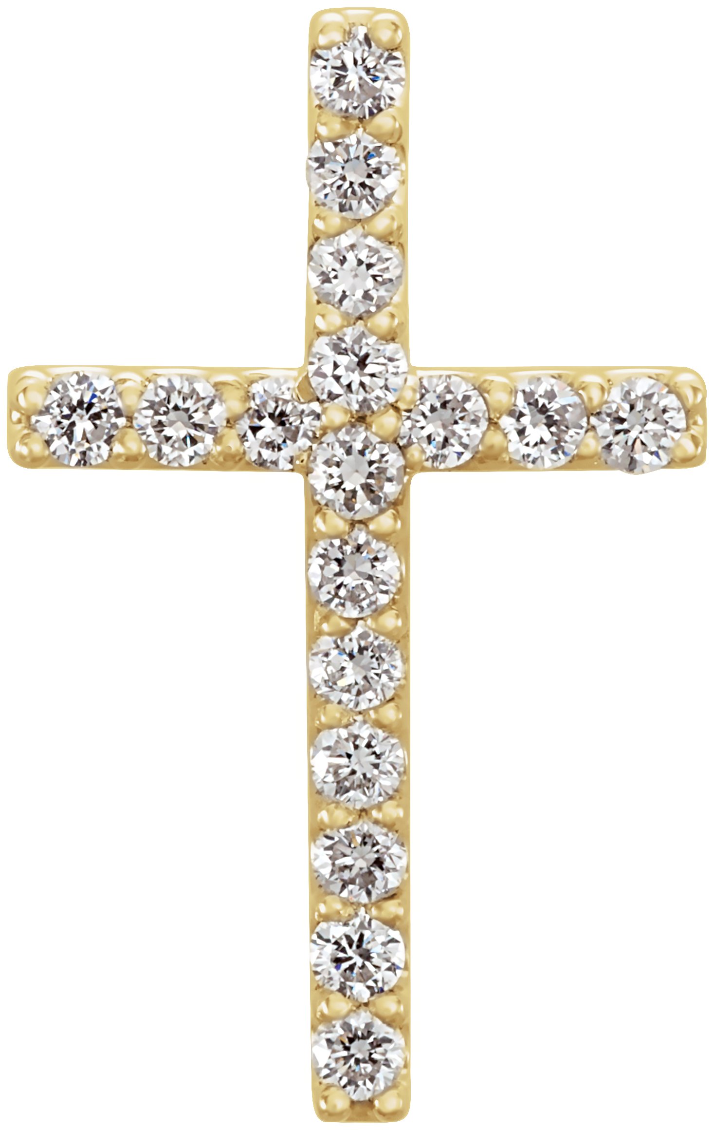 14K Yellow 1/6 CTW Natural Diamond Petite Cross Pendant