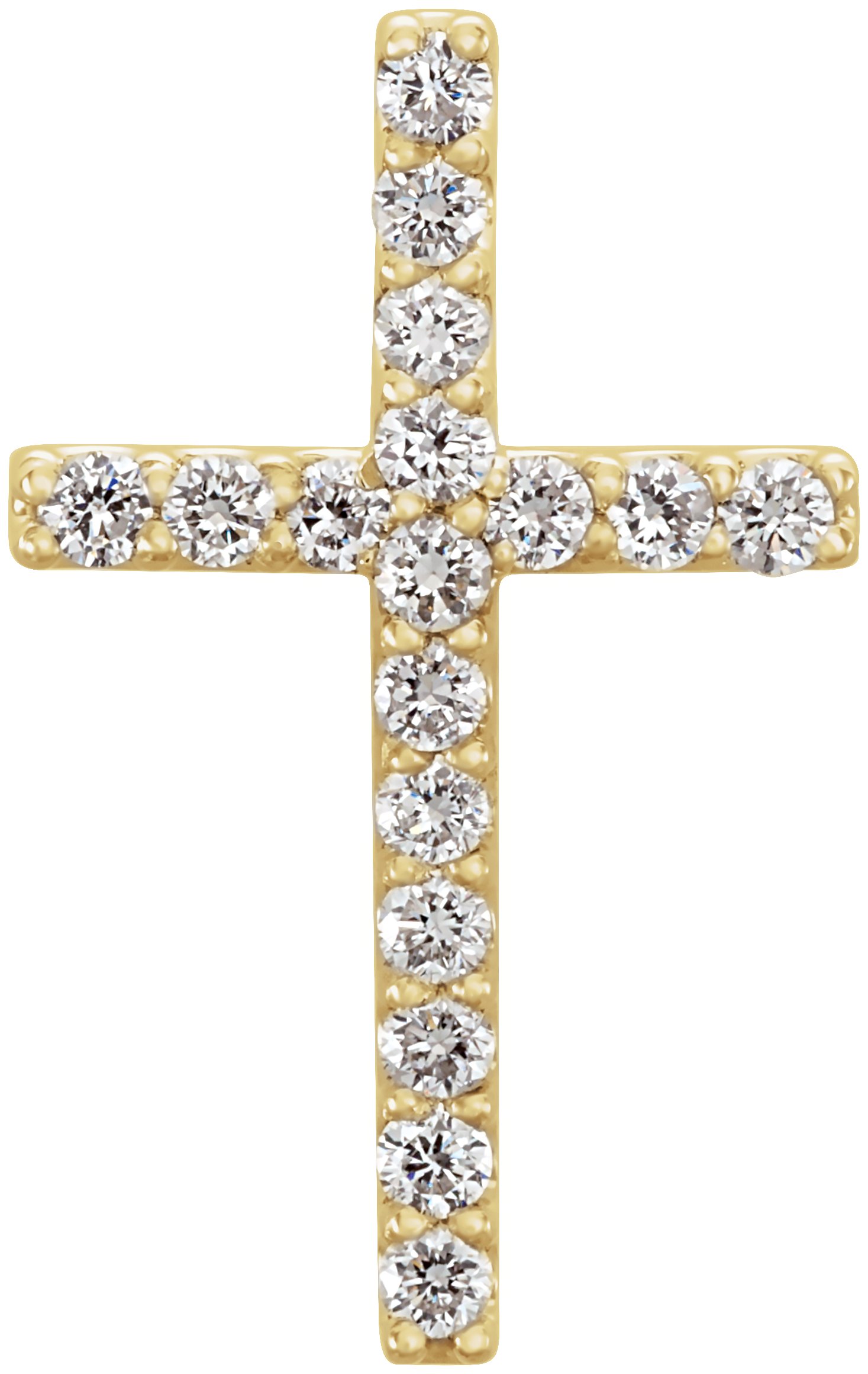 14K Yellow 1/6 CTW Lab-Grown Diamond Petite Cross Pendant