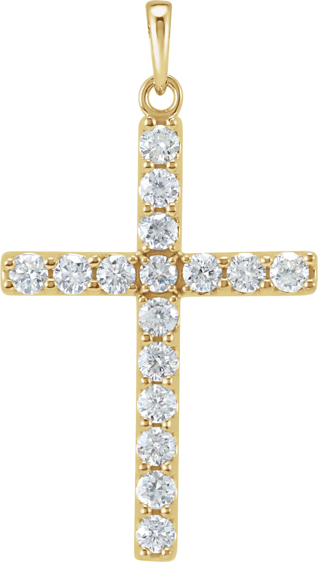 14K Yellow 1/5 CTW Natural Diamond Cross Pendant