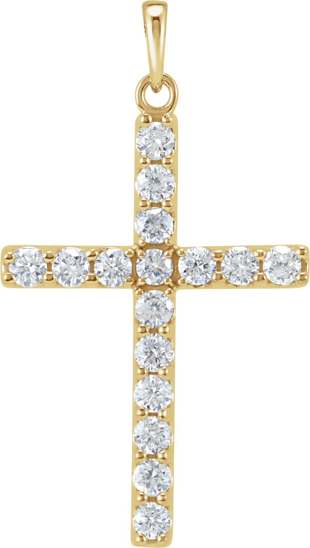 14K Yellow 1 CTW Lab Grown Diamond Cross Pendant Ref 20430823