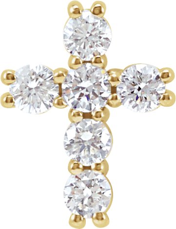 14K Yellow .25 CTW Natural Diamond Cross Pendant Ref 5235397