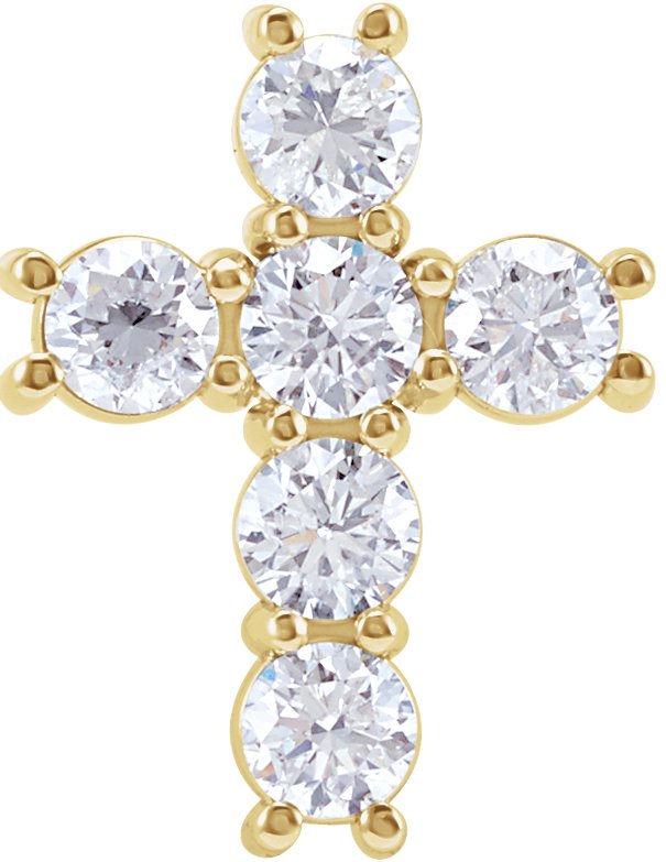 14K Yellow .33 CTW Natural Diamond Cross Pendant Ref 5235417