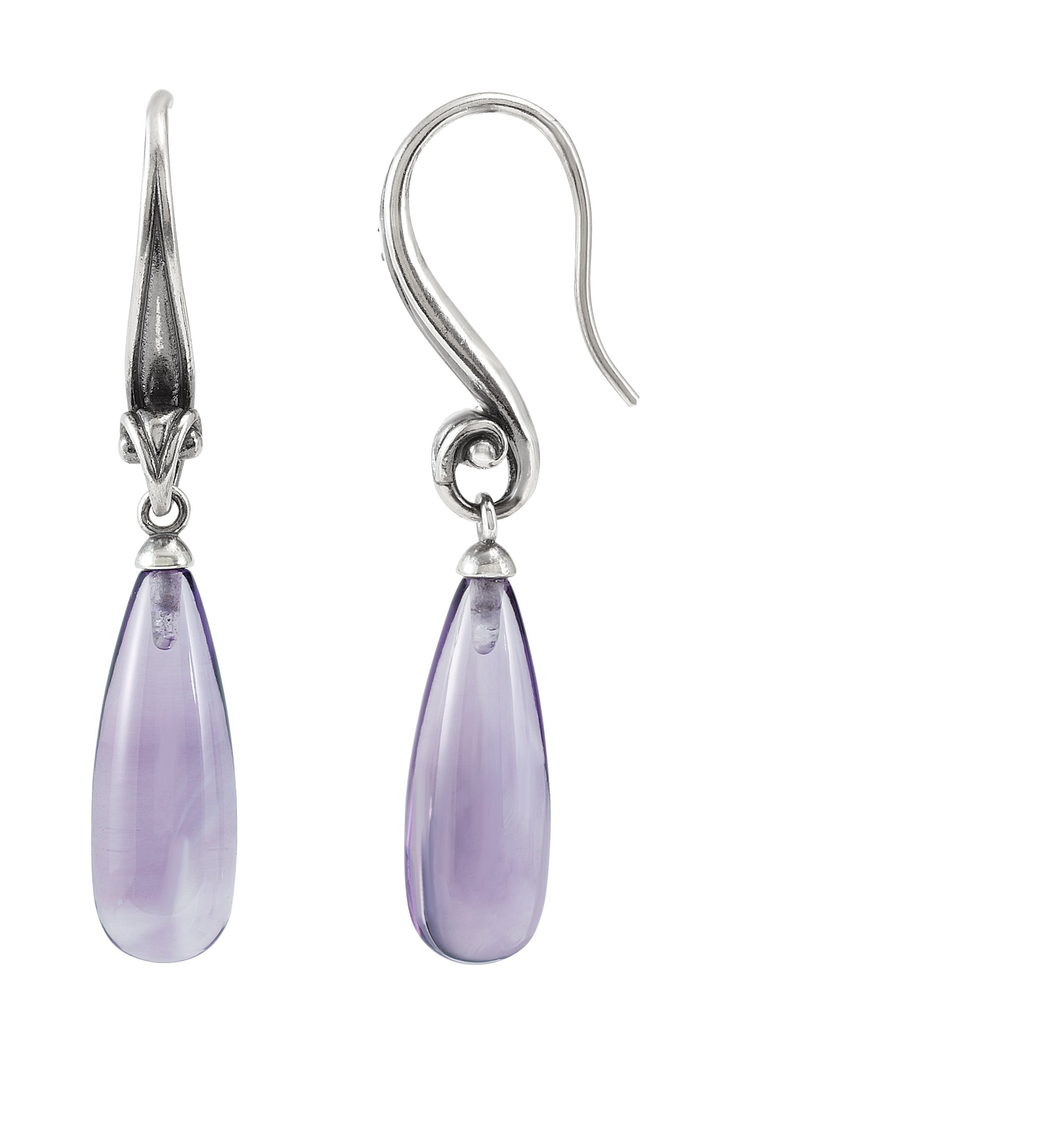 Sterling Silver Amethyst Briolette Earrings Ref 3370084