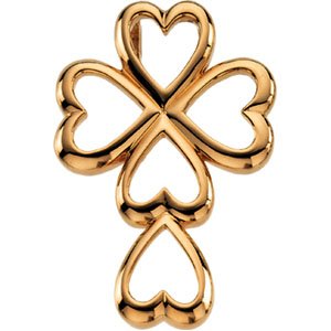 Heart Design Cross Pendant 28.75 x 26.25mm Ref 979576