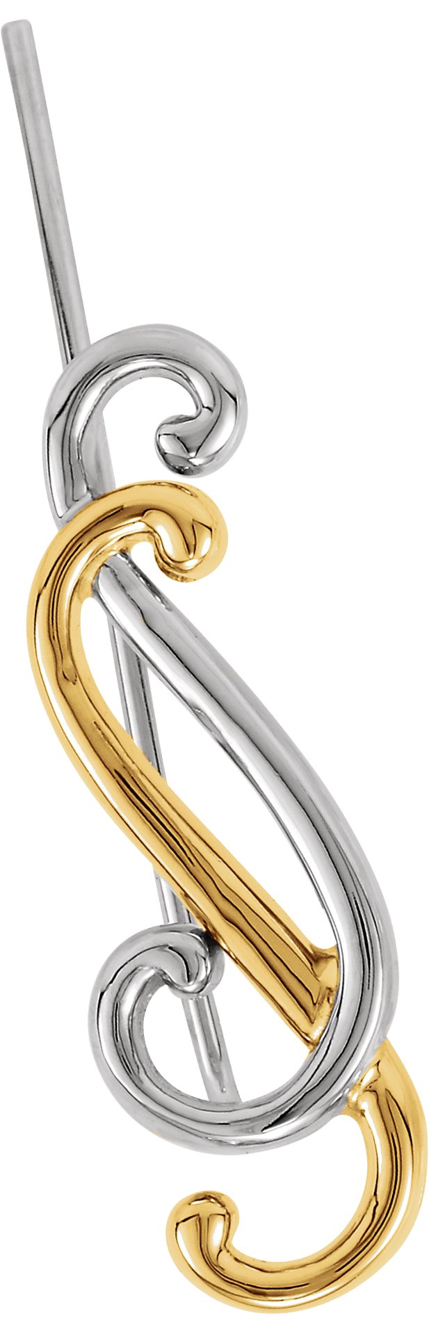14K Yellow/White Right Ear Climber