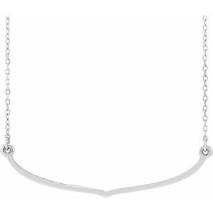 14K White Freeform Bar 16-18" Necklace