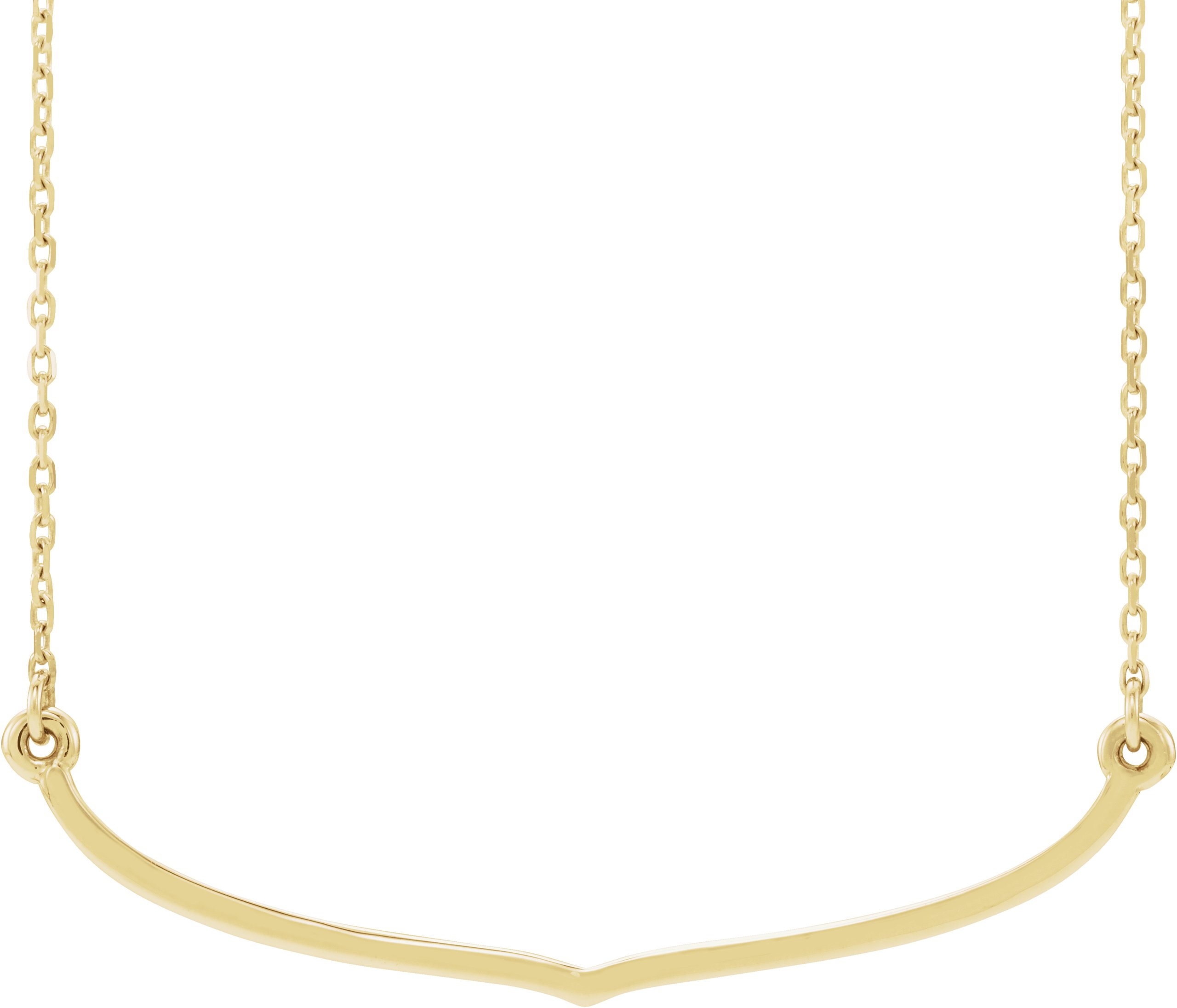 14K Yellow Freeform Bar 16-18" Necklace