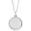 Sterling Silver Engravable Beaded Disc 16 18 inch Necklace Ref. 12725254