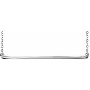 14K White Straight Bar 16-18" Necklace