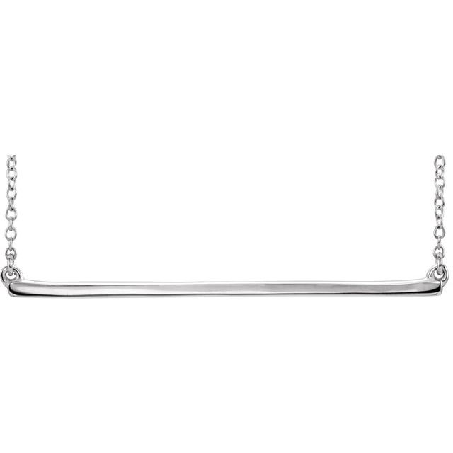 Sterling Silver Straight Bar 16-18" Necklace