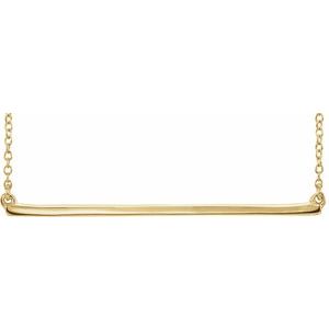 14K Yellow Straight Bar 16-18" Necklace