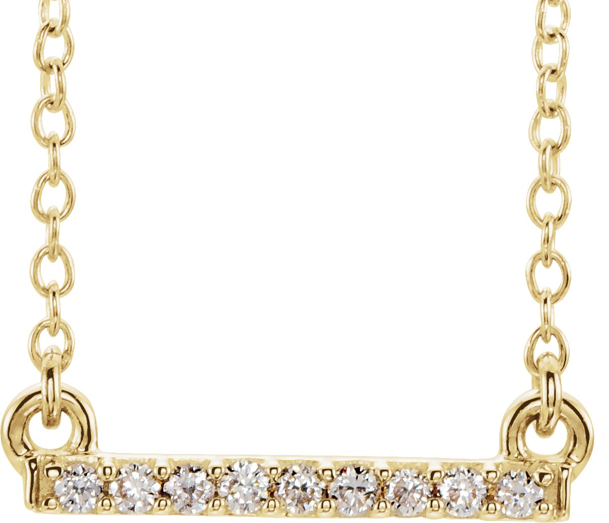 14K Yellow .07 CTW Petite Diamond Bar 16-18 Necklace