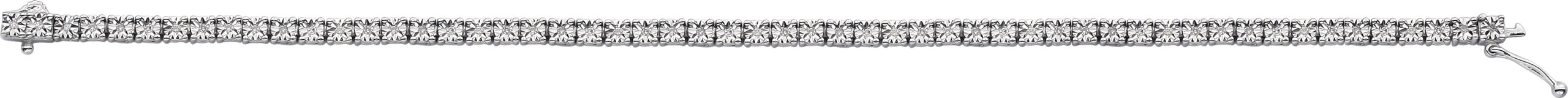 Sterling Silver 1/4 CTW Diamond Line 7" Bracelet