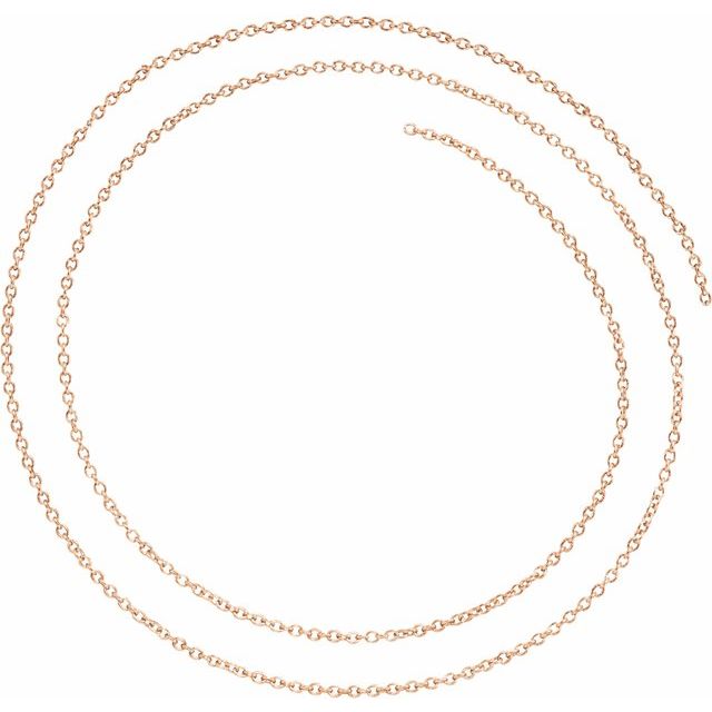 10K Rose 1.5 mm Solid Cable Chain by the Inch 