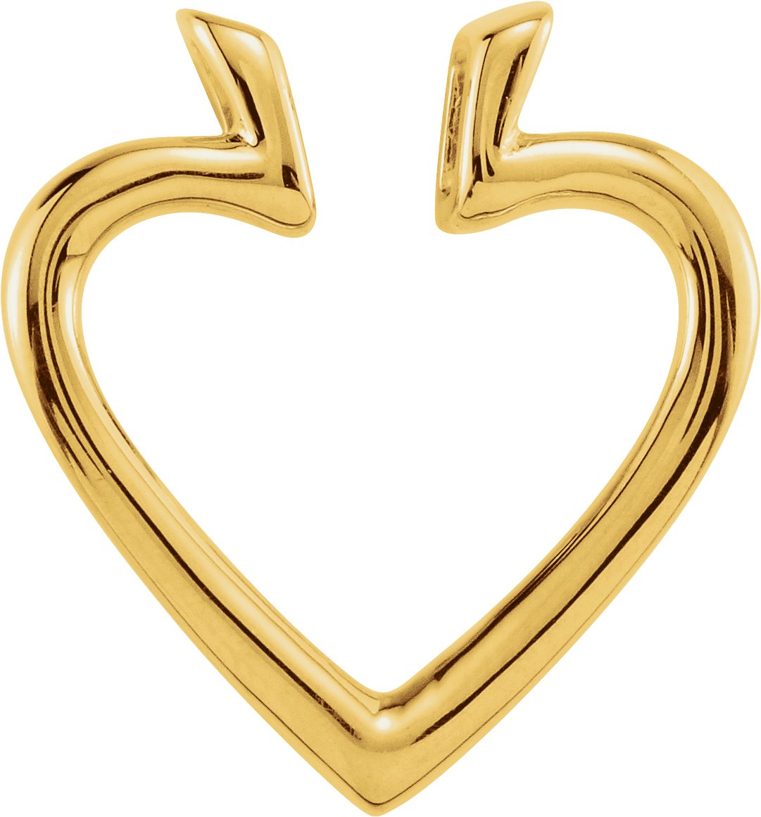 14K Yellow Heart Pendant Enhancer