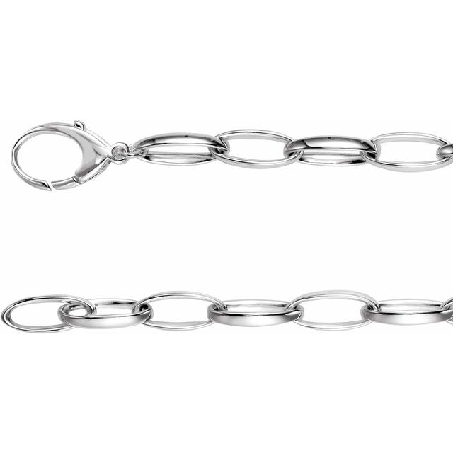 Sterling Silver 7.25 mm Oval Cable 8 Chain
