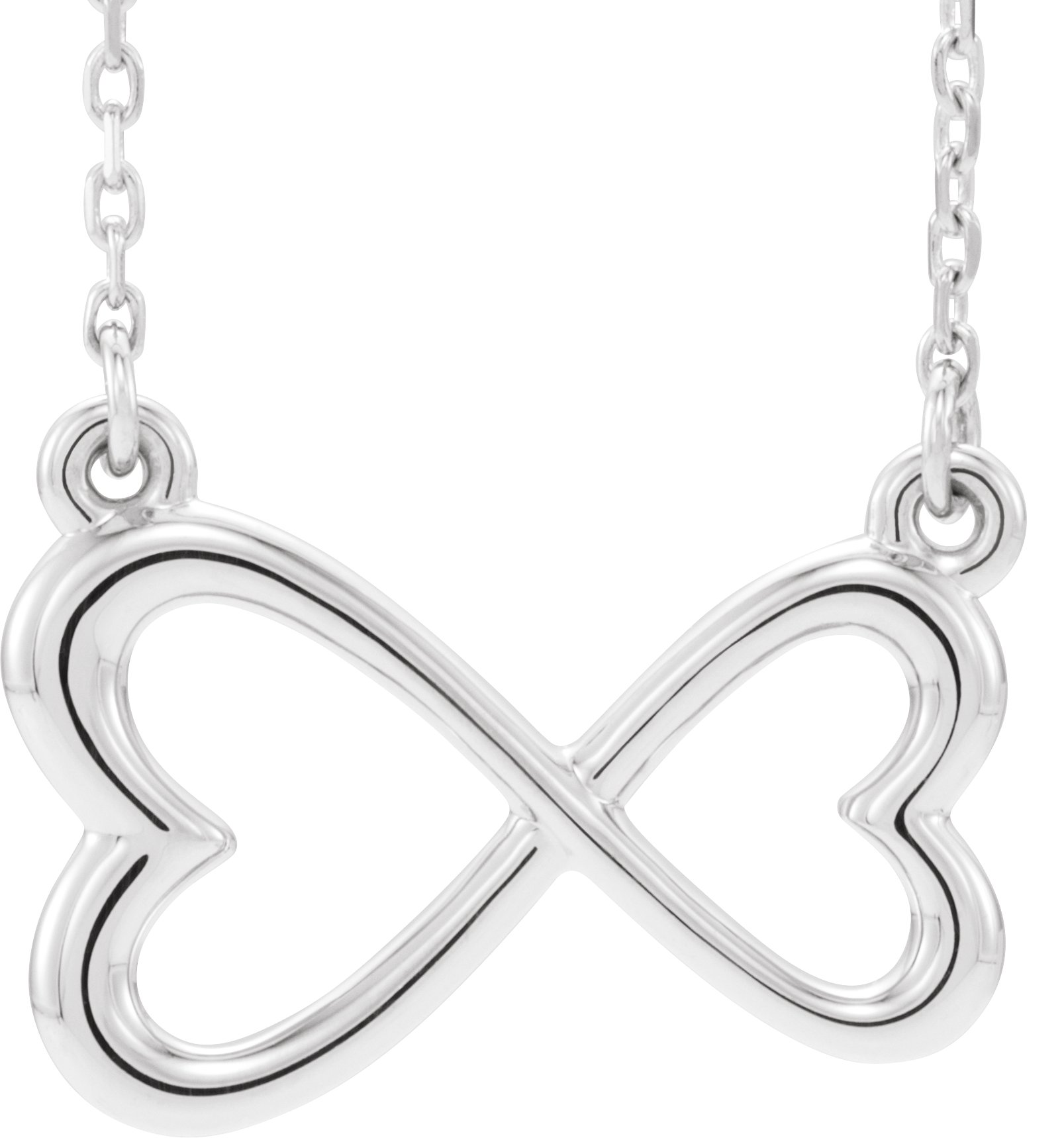 Sterling Silver Infinity Inspired Heart 16 18 inch Necklace Ref. 13024344