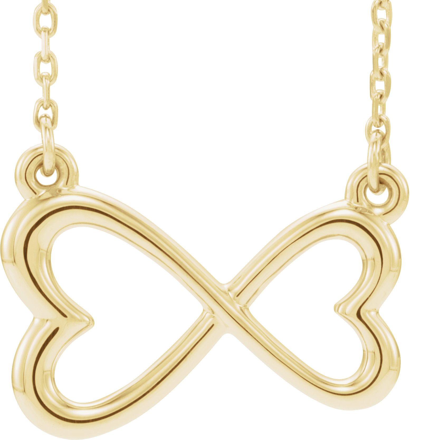 14K Yellow Infinity-Inspired Heart 16-18" Necklace