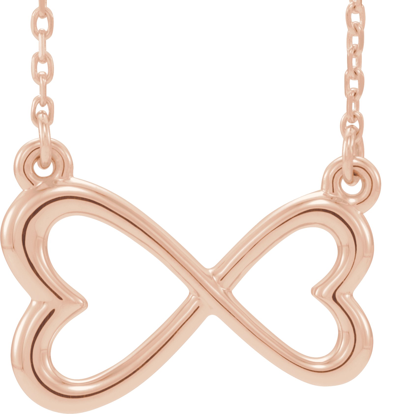 14K Rose Infinity-Inspired Heart 16-18" Necklace