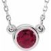 Rhodium-Plated Sterling Silver 4 mm Round Imitation Ruby Solitaire 16